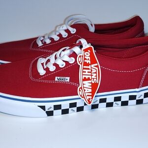 Vans Men's Red Canvas Sneakers